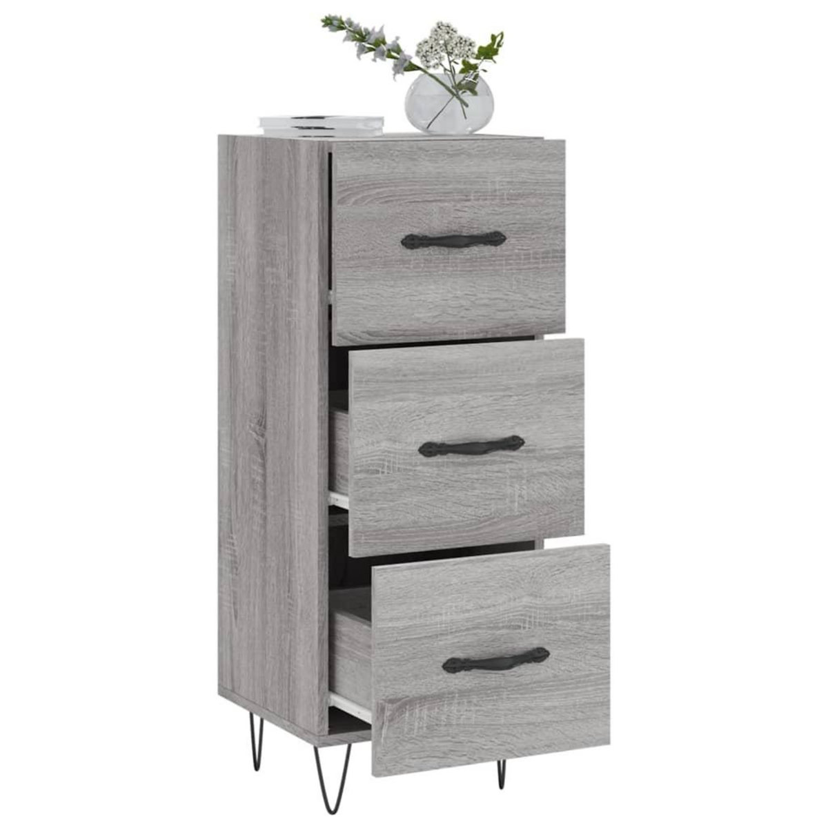 VIDAXL Buffet Sonoma gris 34,5x34x90 cm Bois d'ingenierie