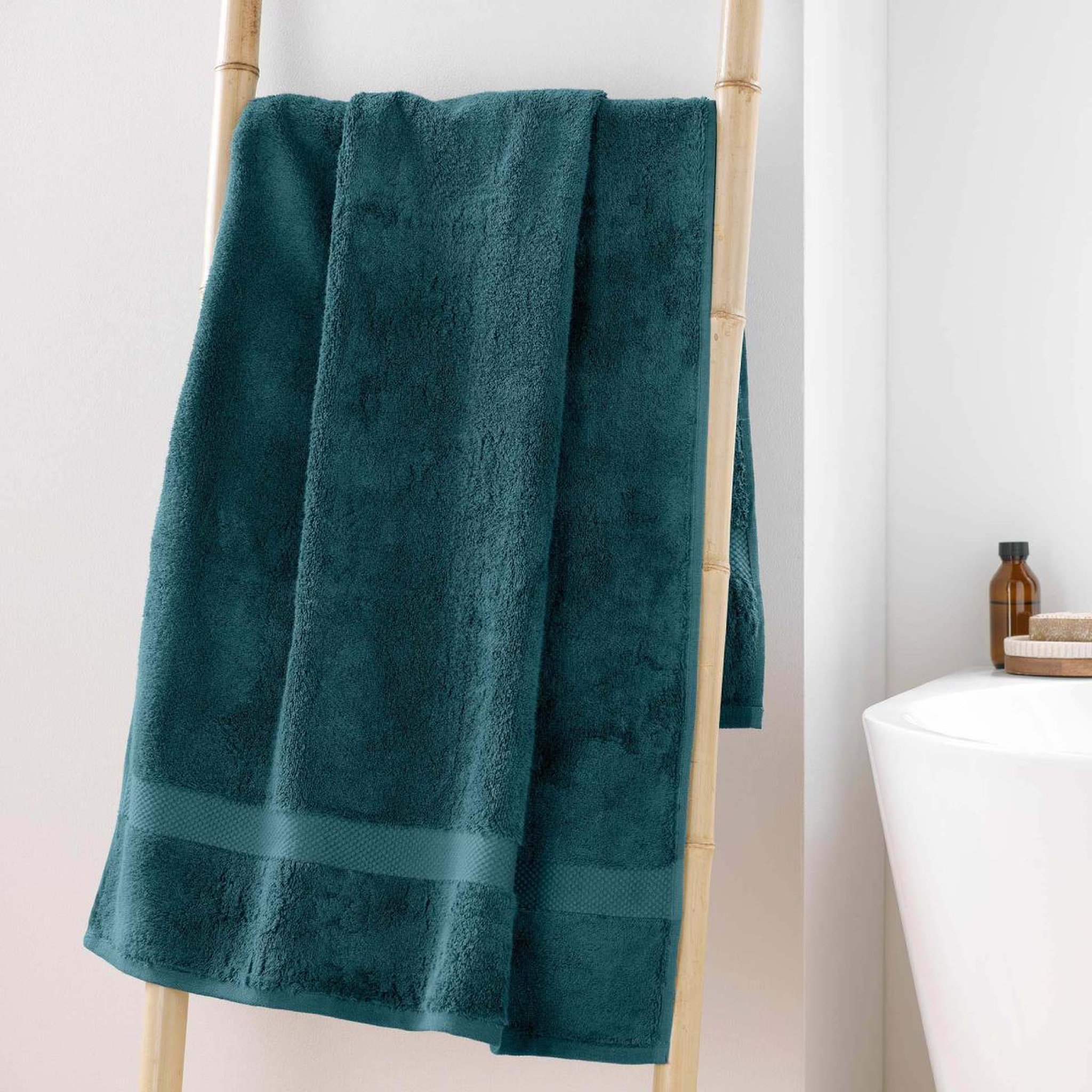 Voir la diapositive 5 : Douceur d'Intérieur Drap de douche  elegance  70x130cm bleu