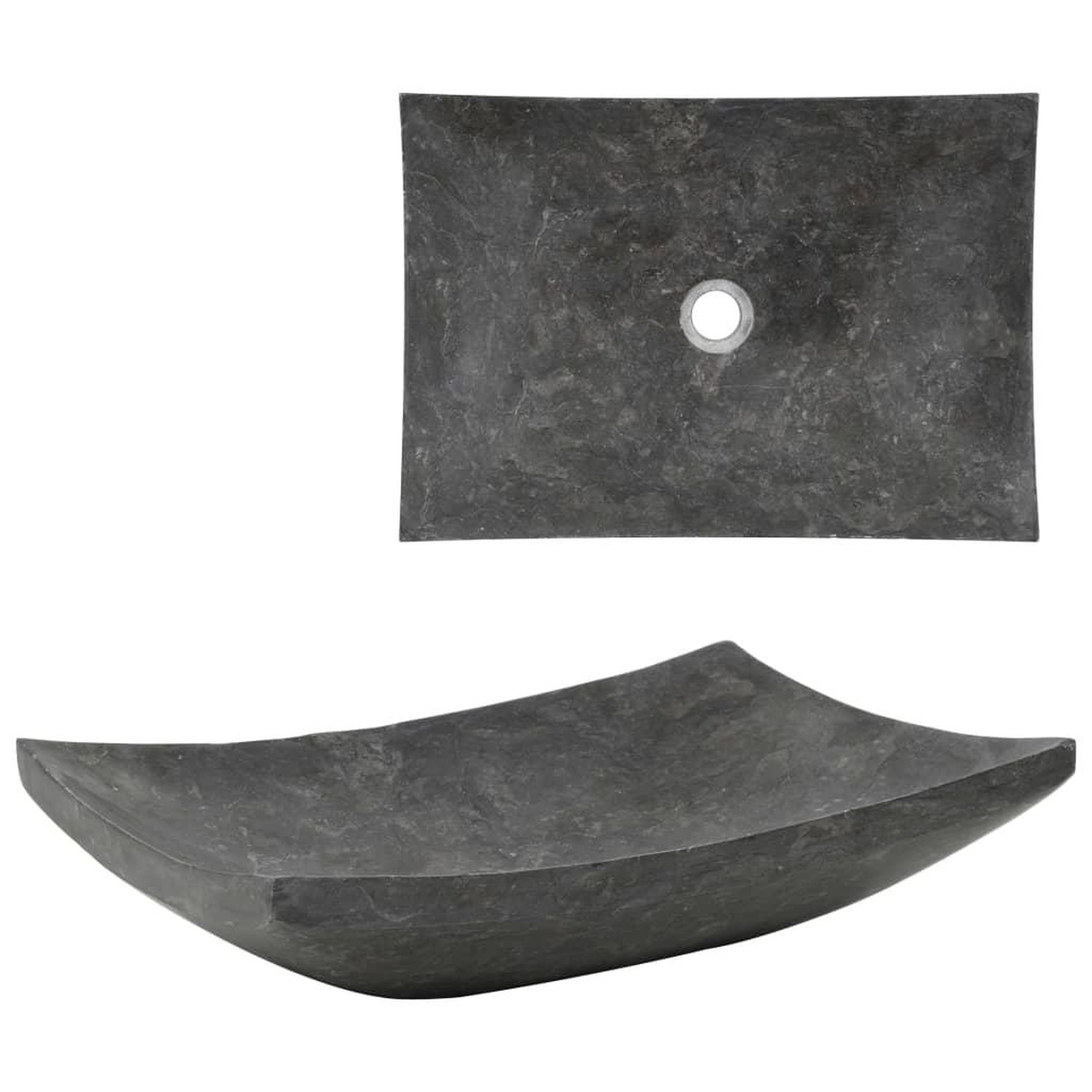 VIDAXL Lavabo 50 x 35 x 12 cm Marbre Noir