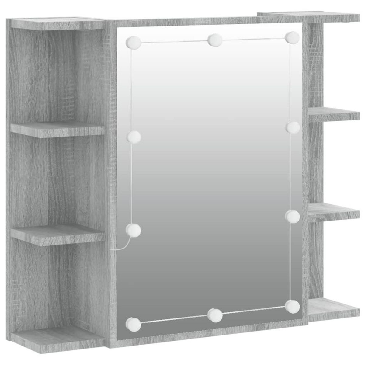 VIDAXL Armoire a miroir avec LED Sonoma gris 70x16,5x60 cm