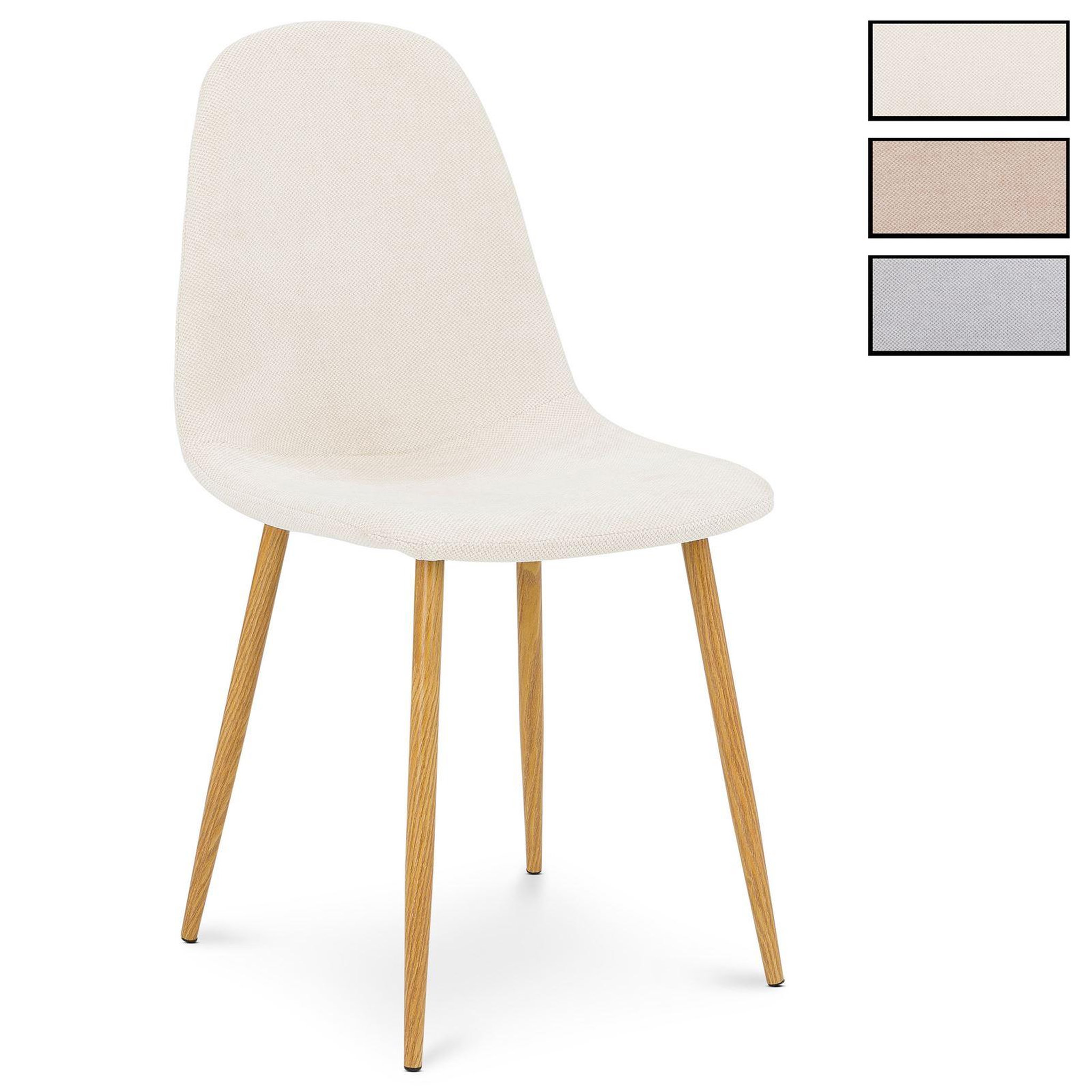 IDIMEX Lot de 4 chaises punta de salle à manger en tissu. Coloris disponibles : Gris