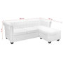 Voir la diapositive 6 : VIDAXL Canape Chesterfield en forme de L cuir synthetique blanc