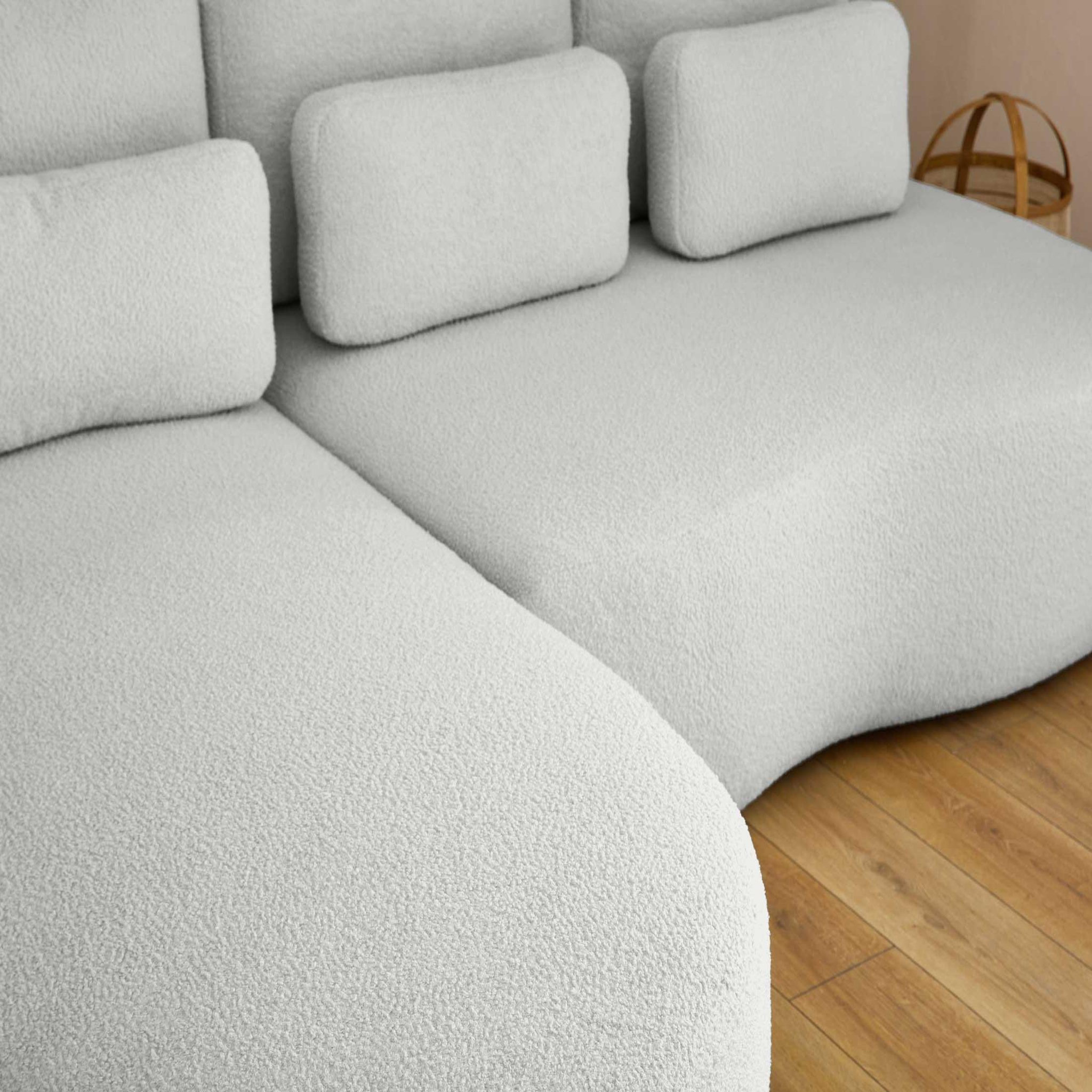 Voir la diapositive 4 : BEST MOBILIER Mahina - canapé d'angle gauche - 4 places - convertible avec coffre - en tissu bouclette
