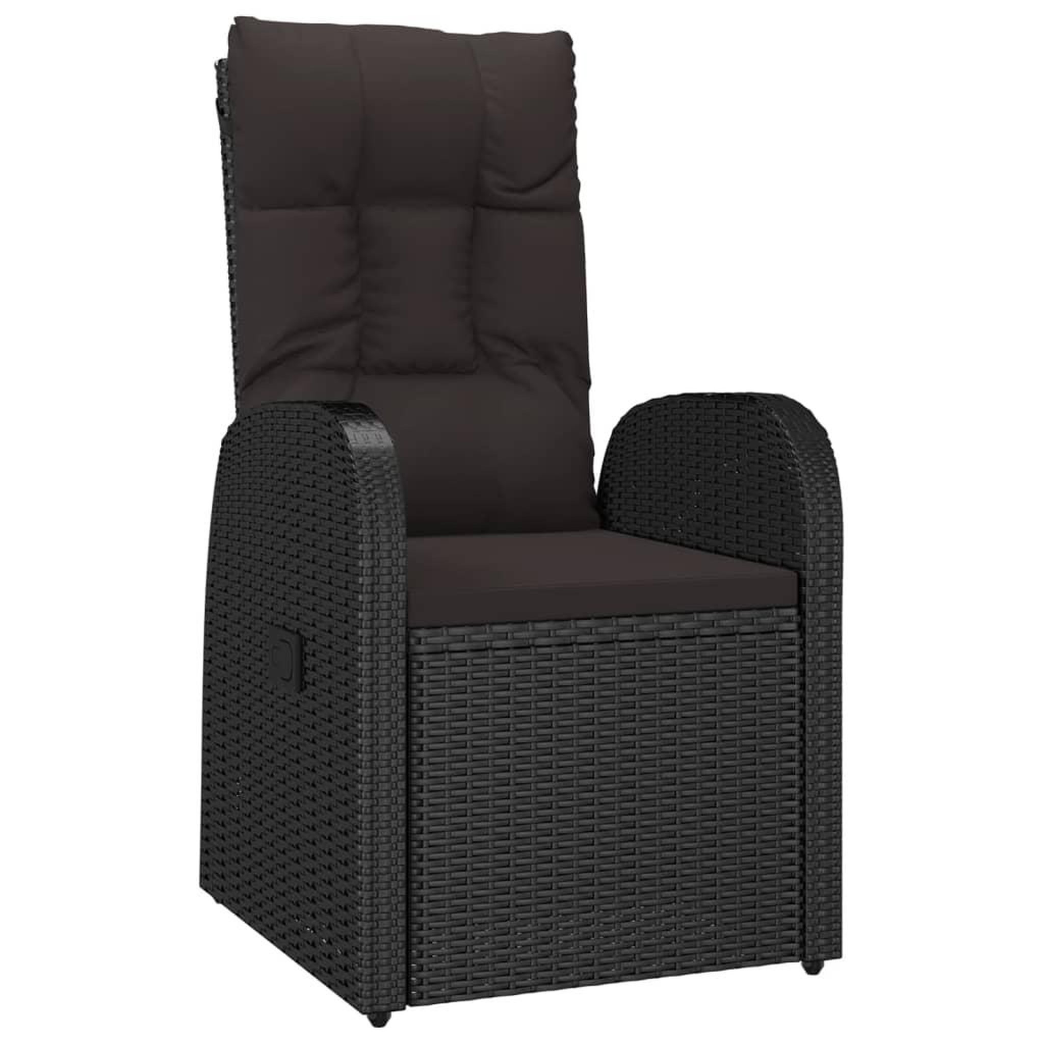 Voir la diapositive 3 : VIDAXL Ensemble a manger de jardin 9pcs coussins noir resine tressee