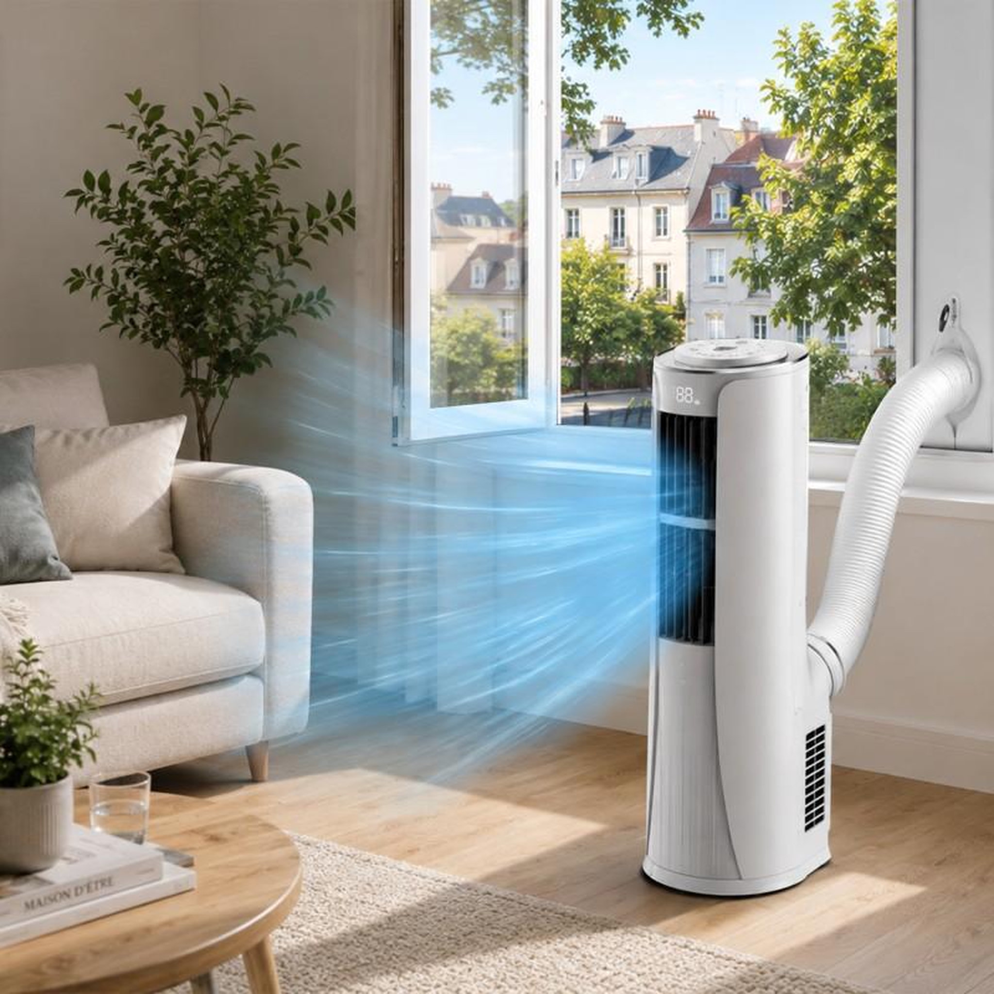 Voir la diapositive 2 : GENERIQUE Climatiseur Mobile - 18000 Btu/h - 3 Vitesses - Mode Sommeil