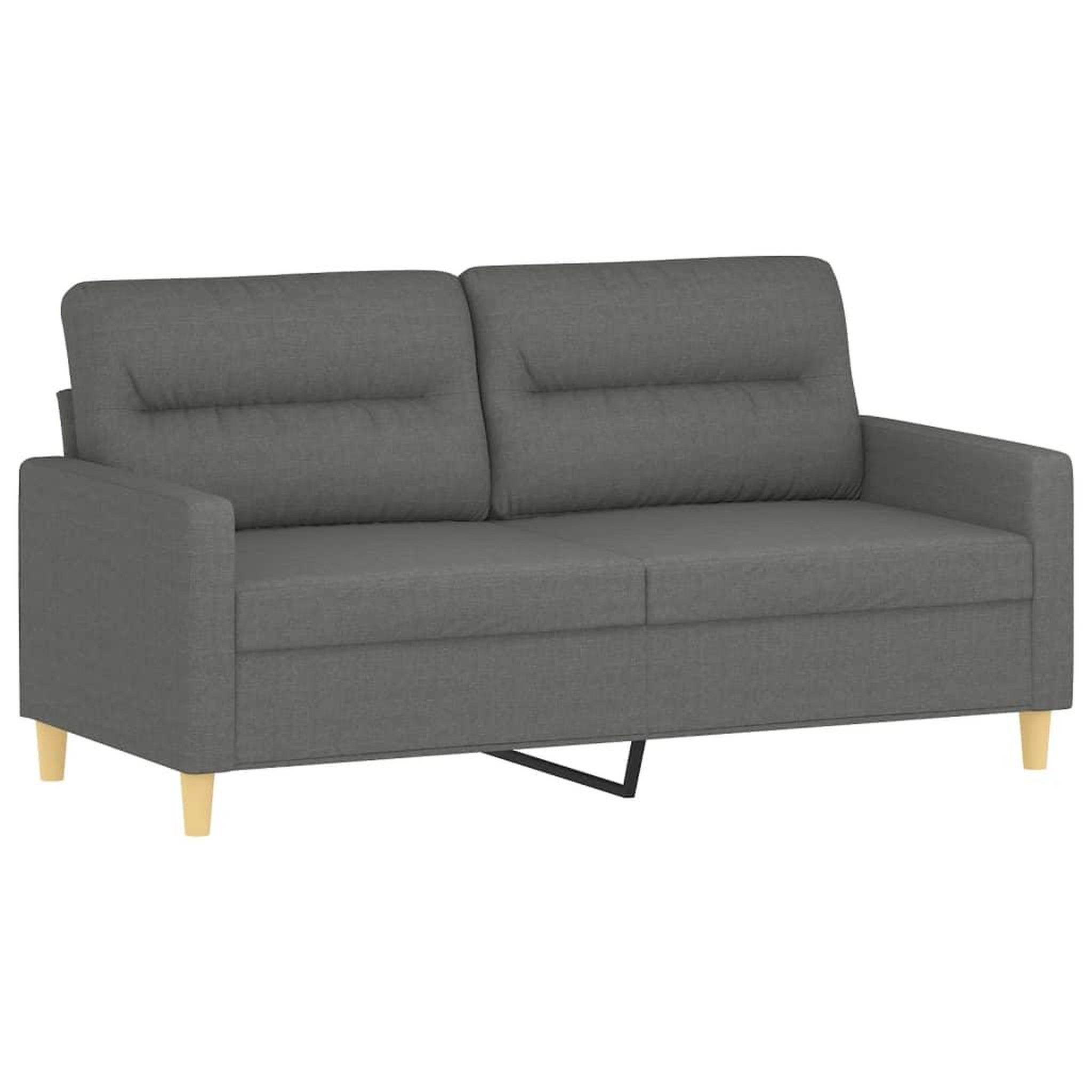 Voir la diapositive 4 : VIDAXL Ensemble de canapes 2 pcs coussins gris fonce tissu