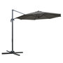 Voir la diapositive 1 : OUTSUNNY Parasol déporté octogonal inclinable rotatif 360° manivelle piètement acier mât alu. dim. Ø 2,95 x 2,5H m polyester haute densité gris
