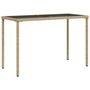 Voir la diapositive 2 : VIDAXL Table de jardin dessus en verre beige 115x54x74 cm poly rotin