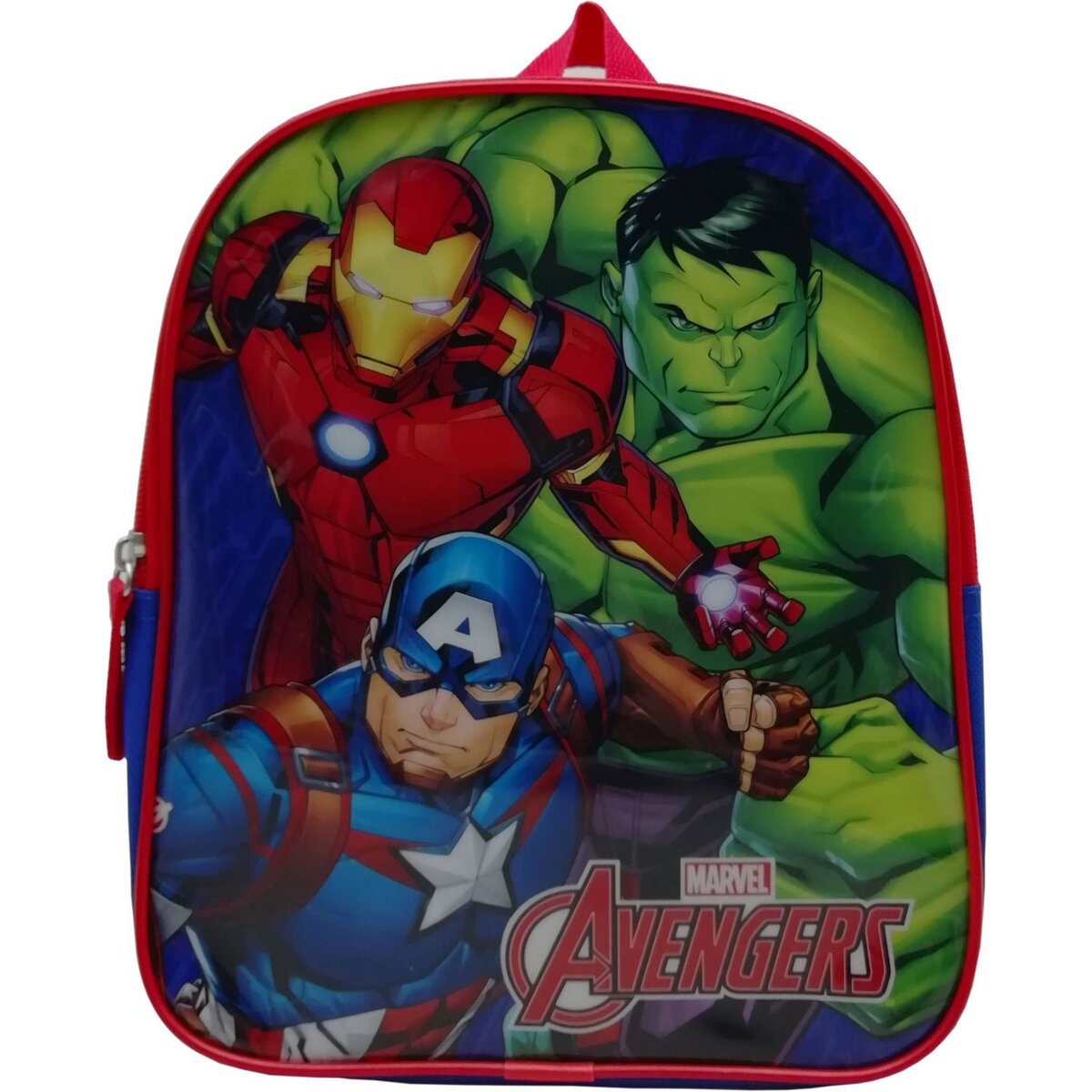 MARVEL Sac à goûter maternelle 25 cm Les Avengers Hulk, Iron Man, Captain América bleu