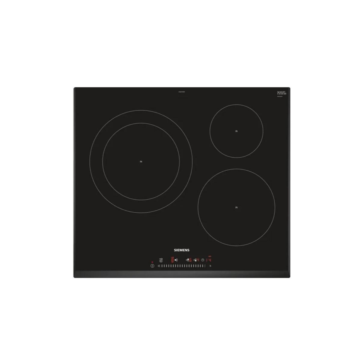 Siemens Plaque de cuisson induction 60cm 3 feux 7400w noir - EH651FJB1E