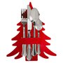 Voir la diapositive 1 : FEERIC LIGHT & CHRISTMAS Lot de 4 porte-couverts en feutrine SAPIN - Rouge