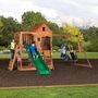 Voir la diapositive 1 : Backyard Discovery Aire de jeux avec toboggan et mur d'escalade - Bois - HILL CREST