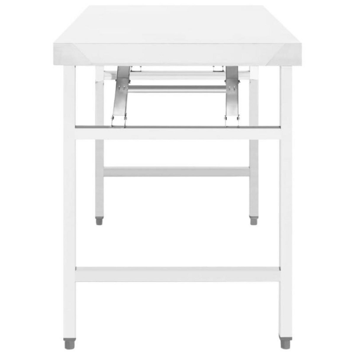 VIDAXL Table de travail pliable de cuisine 120x60x80 cm Inox