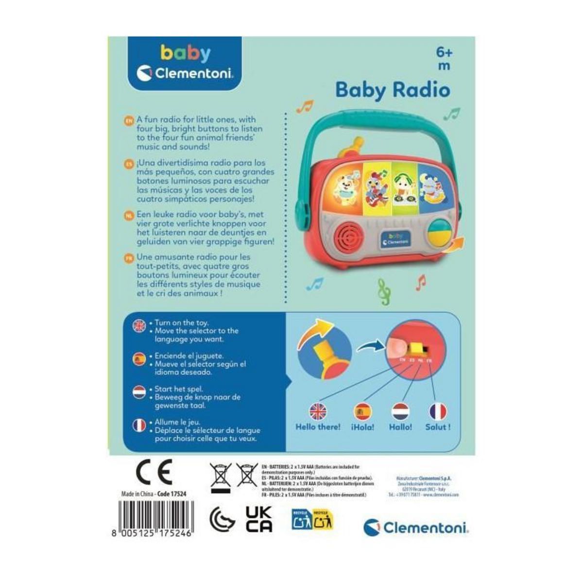 CLEMENTONI La radio de Bébé parlant CLEMENTONI