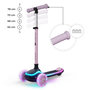 Voir la diapositive 4 : KINDERKRAFT Trottinette Kinderkraft RAKET UP 2-en-1 avec siège réglable, roues RGB LED, plateau lumineux, pliable dès bébé, Rose