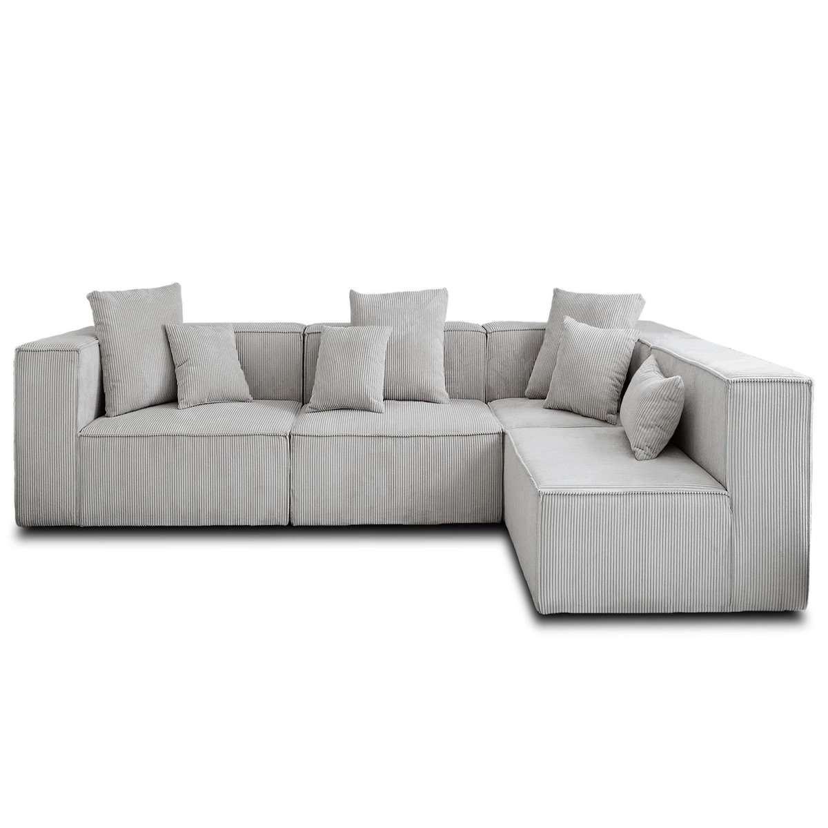 LISA DESIGN Colombine - canapé modulable d'angle droit - 6 places - en velours côtelé
