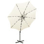 Voir la diapositive 4 : VIDAXL Parasol de jardin en porte-a-faux et mat et lumieres LED sable