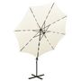 Voir la diapositive 4 : VIDAXL Parasol de jardin en porte-a-faux et mat et lumieres LED sable