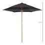 Voir la diapositive 3 : OUTSUNNY Parasol droit hexagonal grande taille de jardin Ø 2,5 x 2,3H m bois de bambou noir