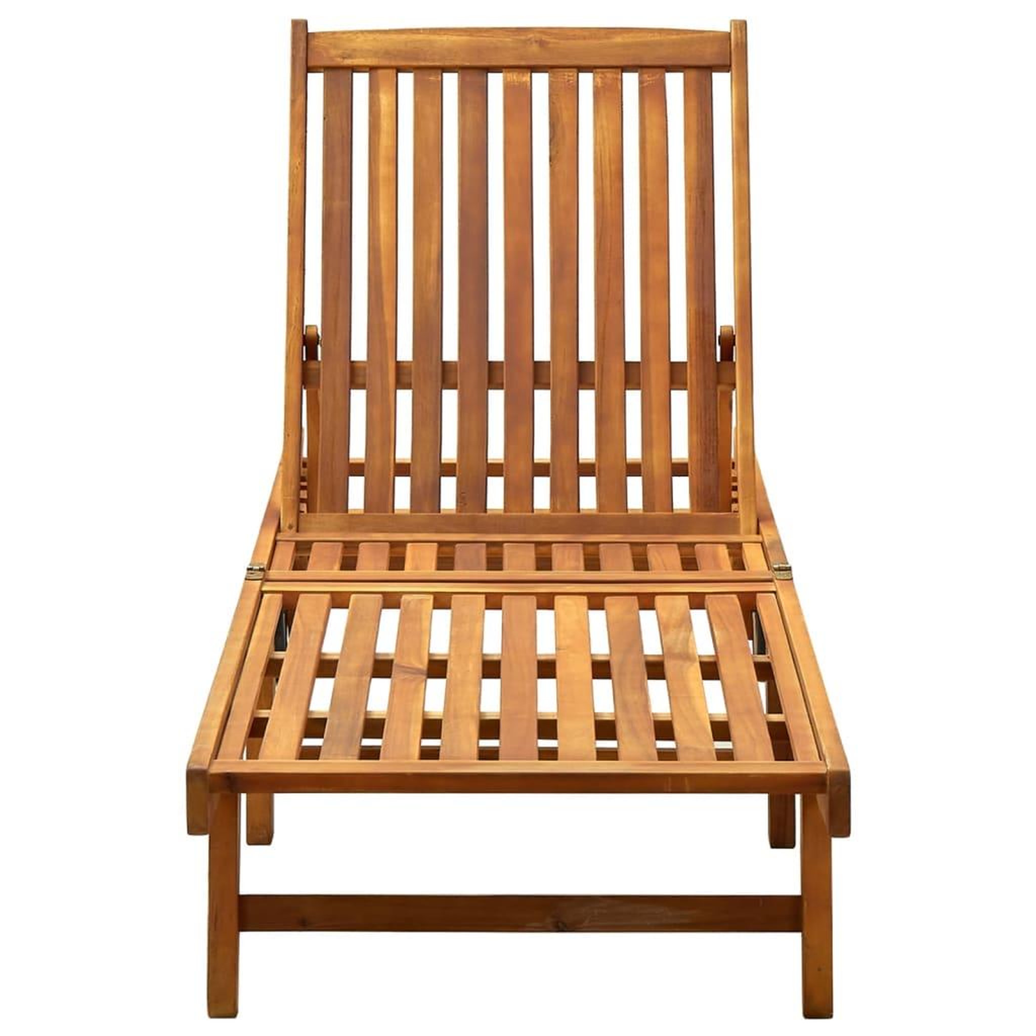 Voir la diapositive 3 : VIDAXL Chaise longue de jardin avec coussin Bois d'acacia solide