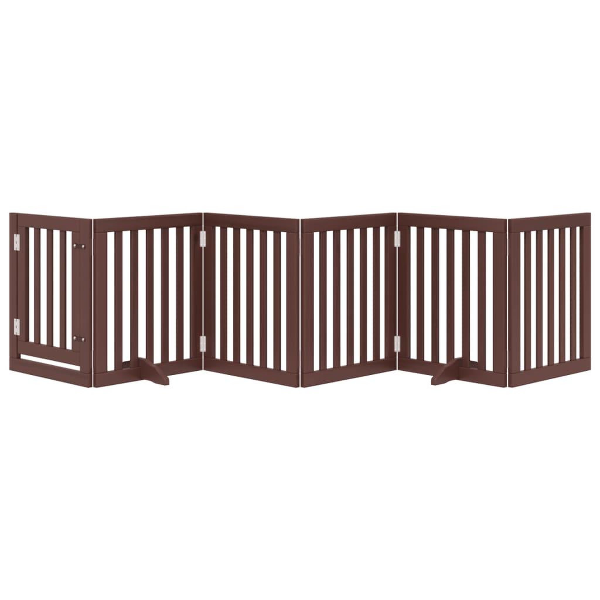Voir la diapositive 3 : VIDAXL Barriere pour chiens avec porte 6 panneaux bois de peuplier