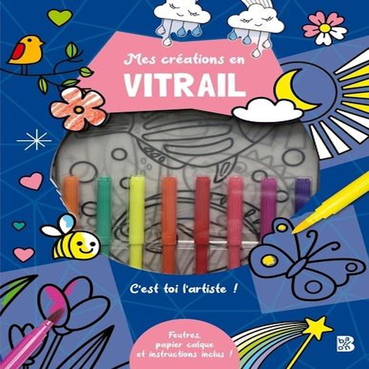 MES CREATIONS EN VITRAIL. AVEC 8 FEUTRES ET PAPIER CALQUE, Stemp Toni