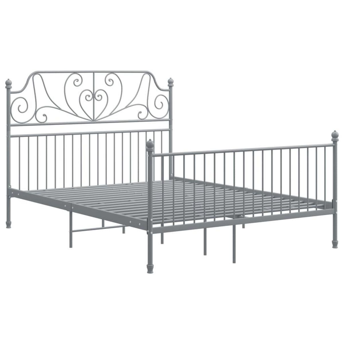 VIDAXL Cadre de lit sans matelas gris metal 140x200 cm