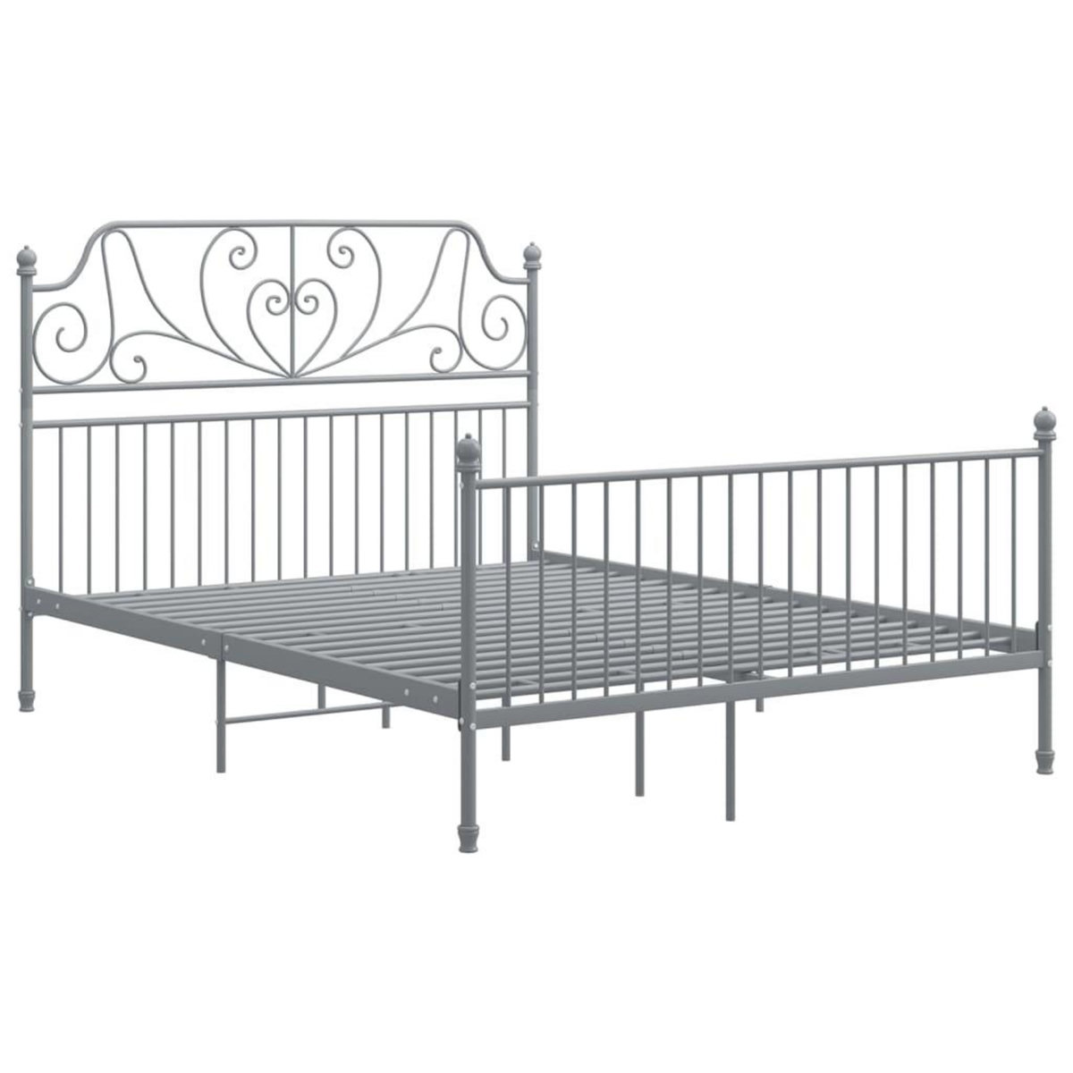 VIDAXL Cadre de lit sans matelas gris metal 140x200 cm