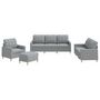 Voir la diapositive 2 : VIDAXL Ensemble de canapes 4 pcs avec coussins Gris clair Tissu
