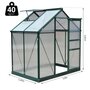 Voir la diapositive 3 : OUTSUNNY Serre de jardin aluminium polycarbonate 2,51 m² dim. 1,9L x 1,32l x 2,01H m lucarne, porte coulissante + fondation incluse alu. vert polycarbonate transparent