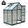 Voir la diapositive 3 : OUTSUNNY Serre de jardin aluminium polycarbonate 2,51 m² dim. 1,9L x 1,32l x 2,01H m lucarne, porte coulissante + fondation incluse alu. vert polycarbonate transparent