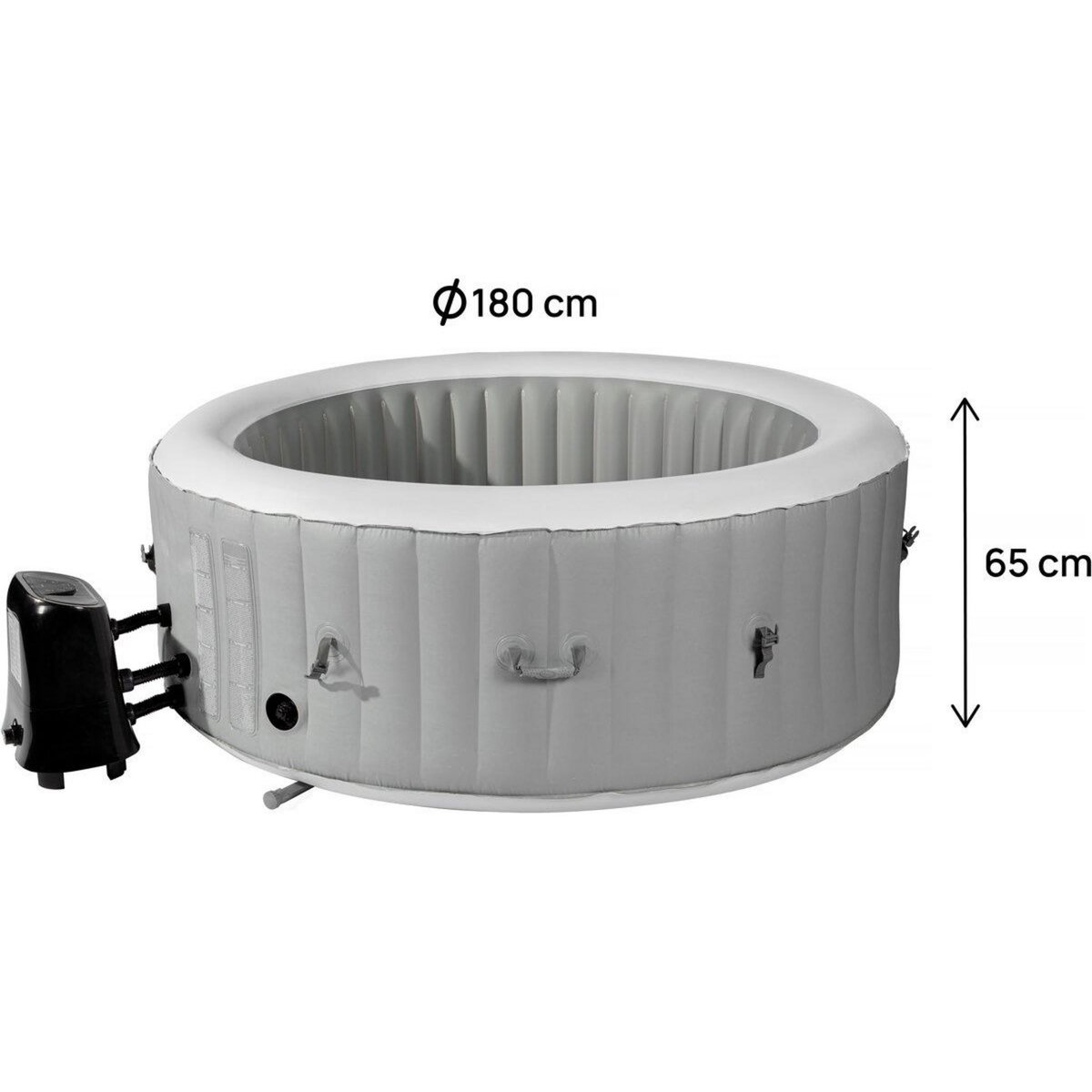 Habitat et Jardin Spa gonflable  4 places  Santorin  - 180 x 180 x 65 cm - Gris