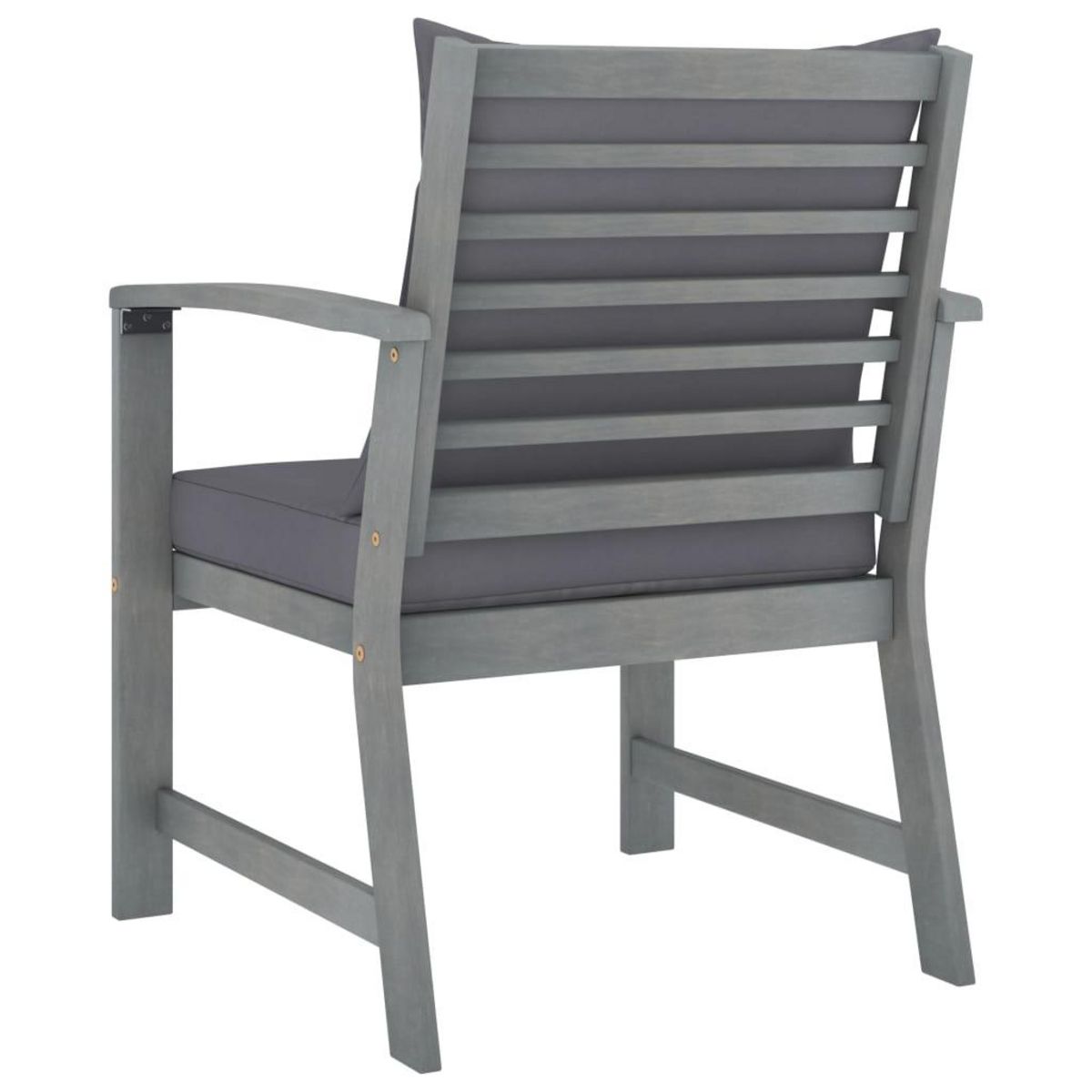 VIDAXL Chaises de jardin lot de 2 avec coussins gris fonce Bois acacia