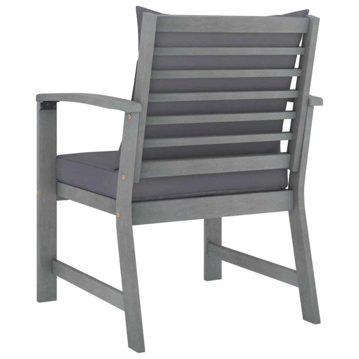 VIDAXL Chaises de jardin lot de 2 avec coussins gris fonce Bois acacia