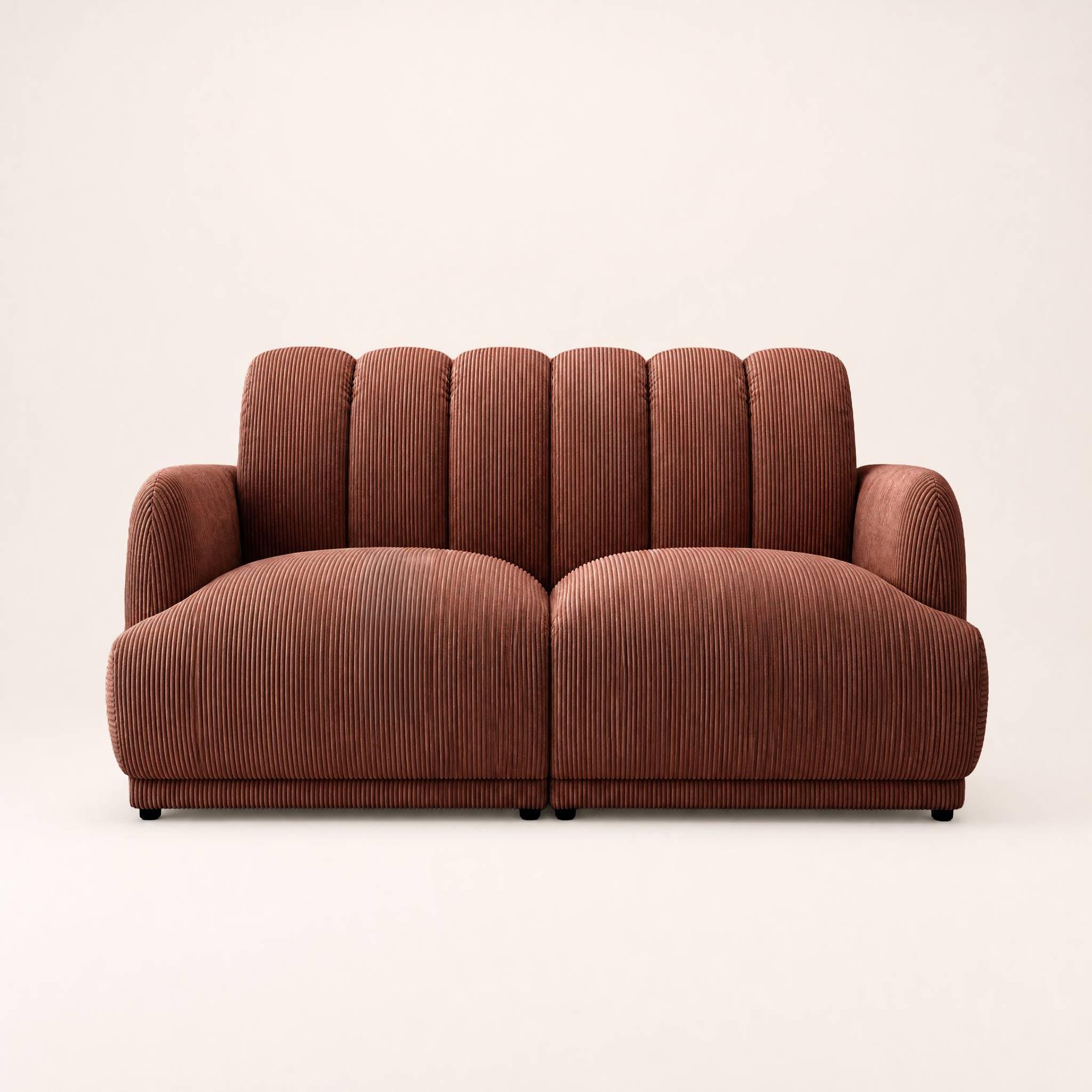 Voir la diapositive 5 : BEST MOBILIER Luigi - canapé droit 3 places en velours côtelé