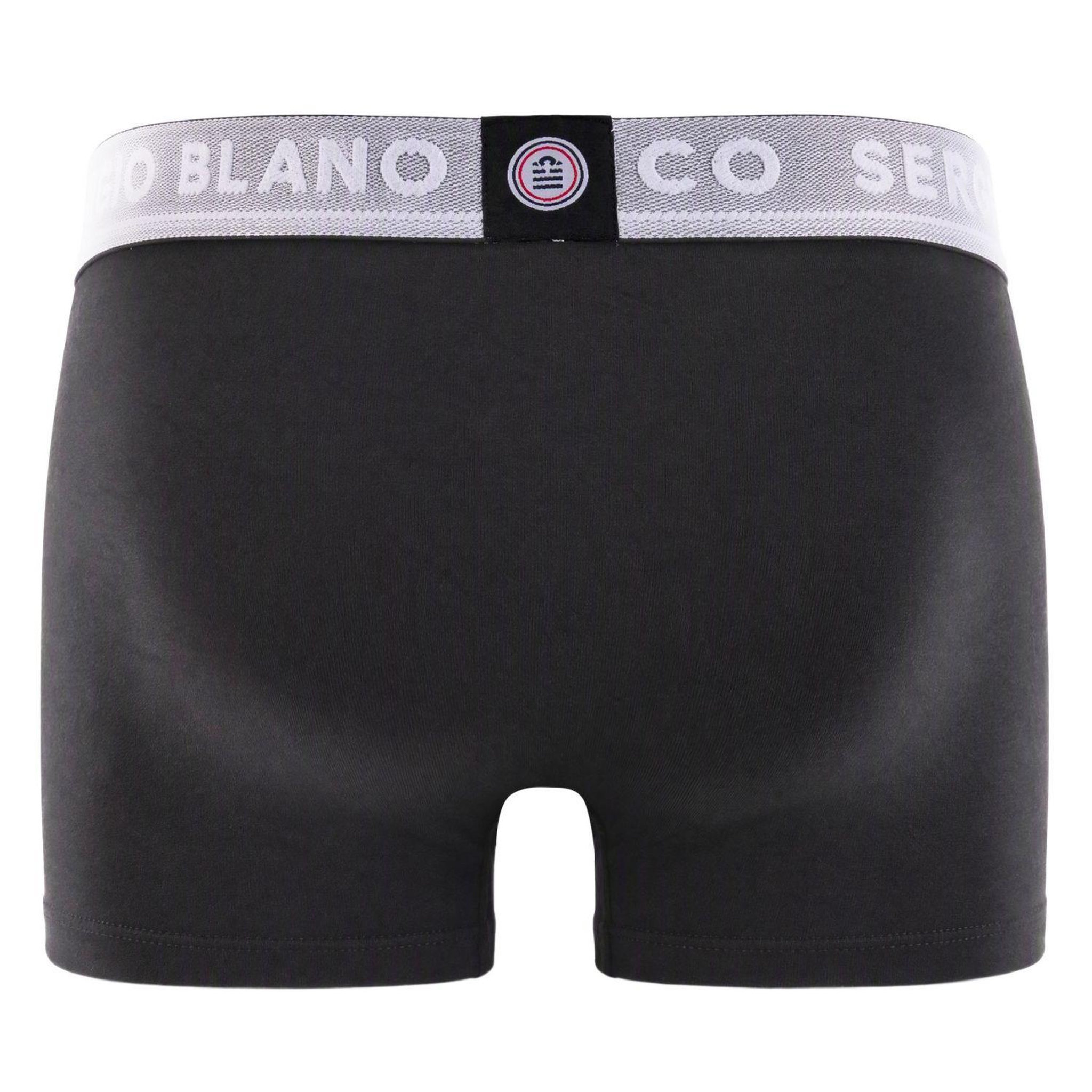 Voir la diapositive 4 : SERGE BLANCO Lot de 3 boxers homme en coton uni Premium