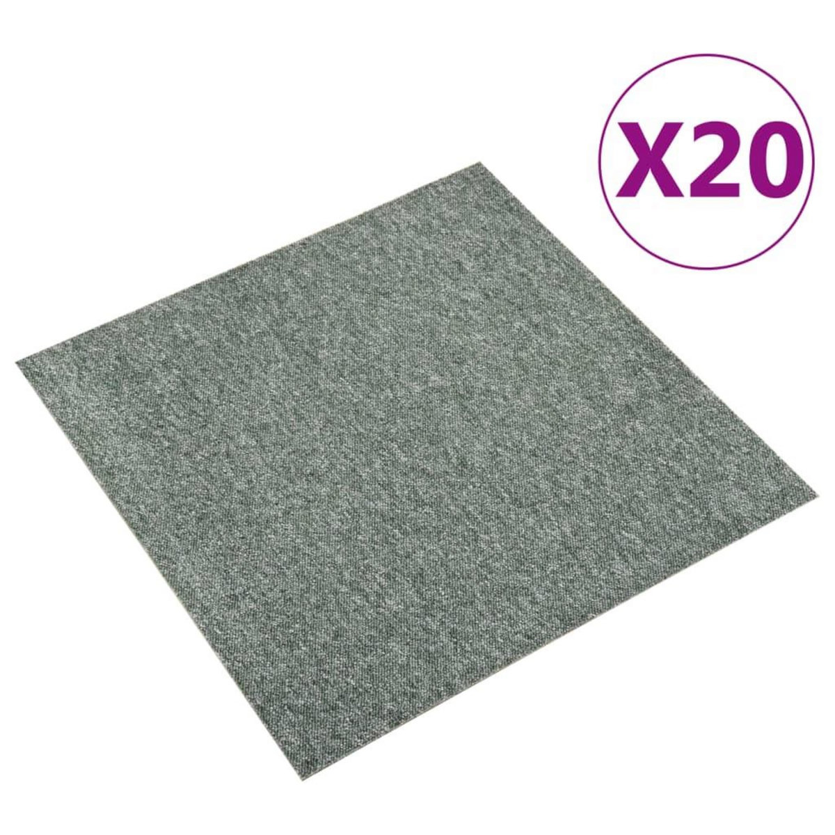 VIDAXL Dalles de tapis de sol 20 pcs 5 m^2 50x50 cm Vert