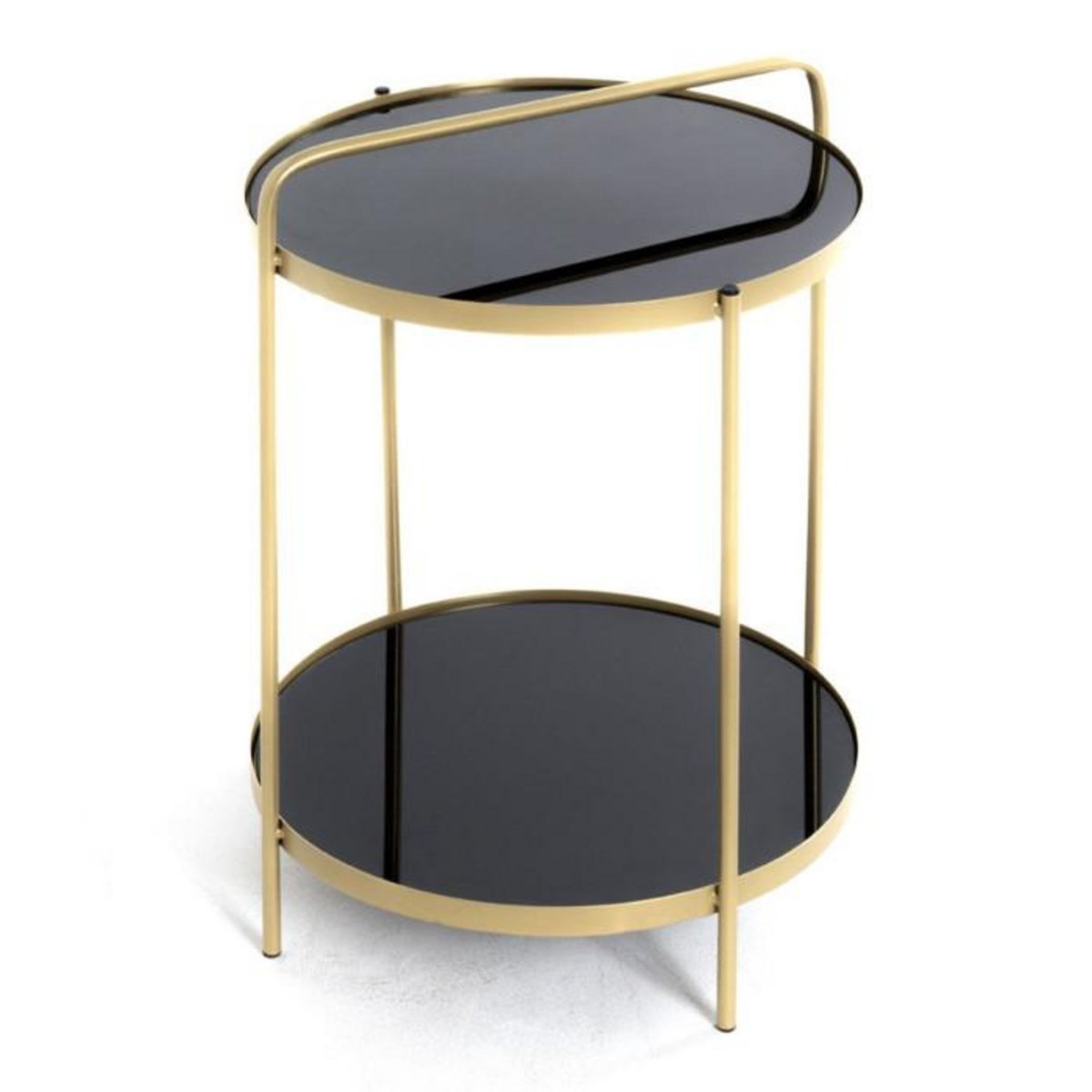 Paris Prix Table d'Appoint Design  Proty  51cm Or & Noir