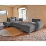 Voir la diapositive 2 : BEST MOBILIER Lena - canapé d'angle panoramique convertible - avec coffre - 7 places - gauche