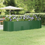 VIDAXL Lit sureleve de jardin Acier enduit de poudre 322x100x68cm Vert