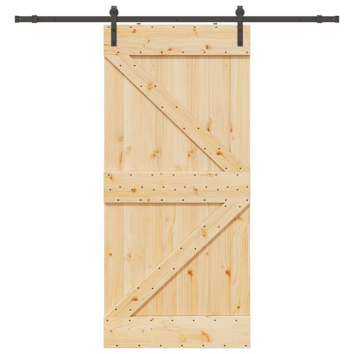 VIDAXL Porte coulissante et kit de quincaillerie 100x210 cm pin massif
