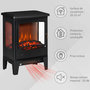 Voir la diapositive 6 : HOMCOM Cheminée électrique poêle style néo-rétro 1000-2000 W simulation flammes LED luminosité réglable acier ABS noir