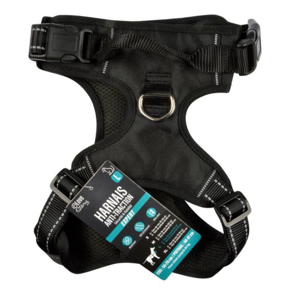 Paris Prix Harnais Anti-Traction pour Chien  Sécurité  81cm Noir