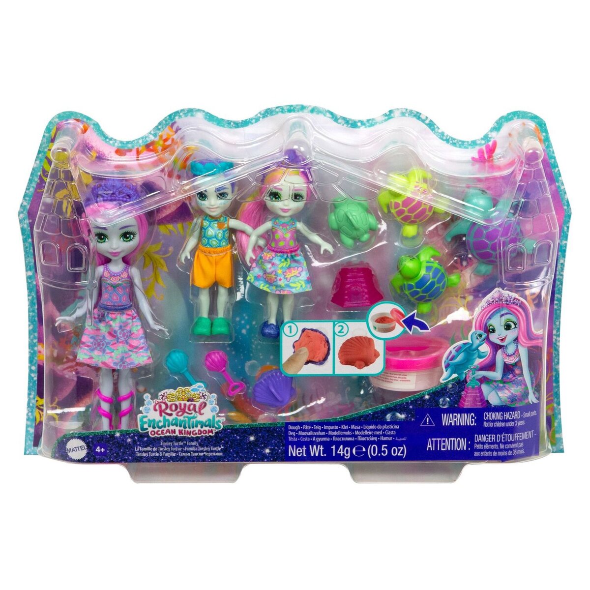 MATTEL Mini-poupée Enchantimals - Famille Tortue et accessoires