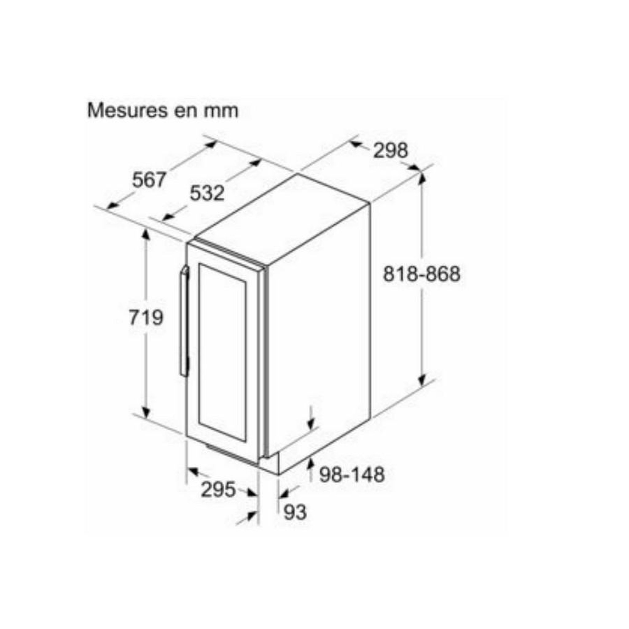 Voir la diapositive 4 : Neff Cave à vin encastrable sous plan 21 bouteilles - KU9202HF0