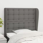 VIDAXL Tete de lit avec oreilles Gris fonce 103x23x118/128 cm Tissu