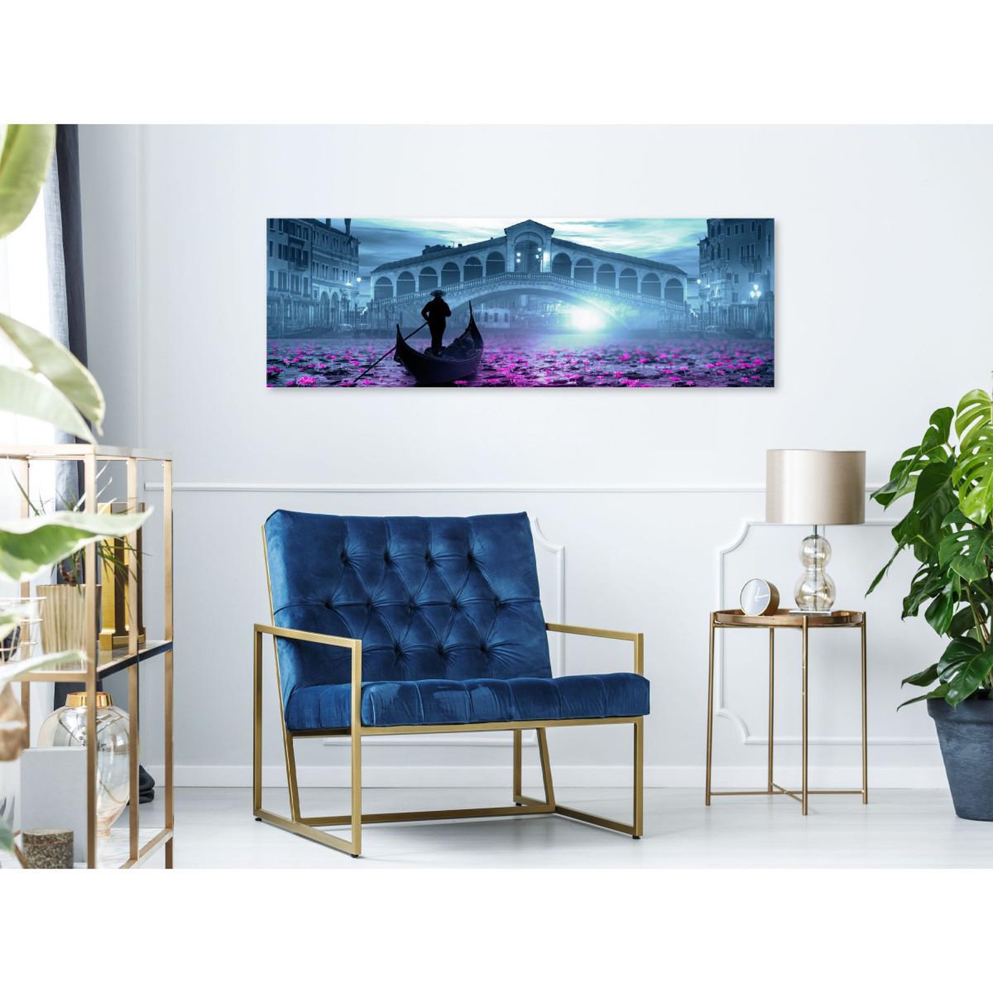 Voir la diapositive 2 : Paris Prix Tableau imprimé  magic venice narrow blue