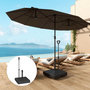Voir la diapositive 6 : OUTSUNNY Pied de parasol avec poignée ajustable et roulettes - lestage eau sable - dim. 60 x 60 x 100 cm - HDPE noir