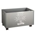 Atmosphera Kids Coffre à Jouets à Roulettes  Petit Bazar  48cm Gris