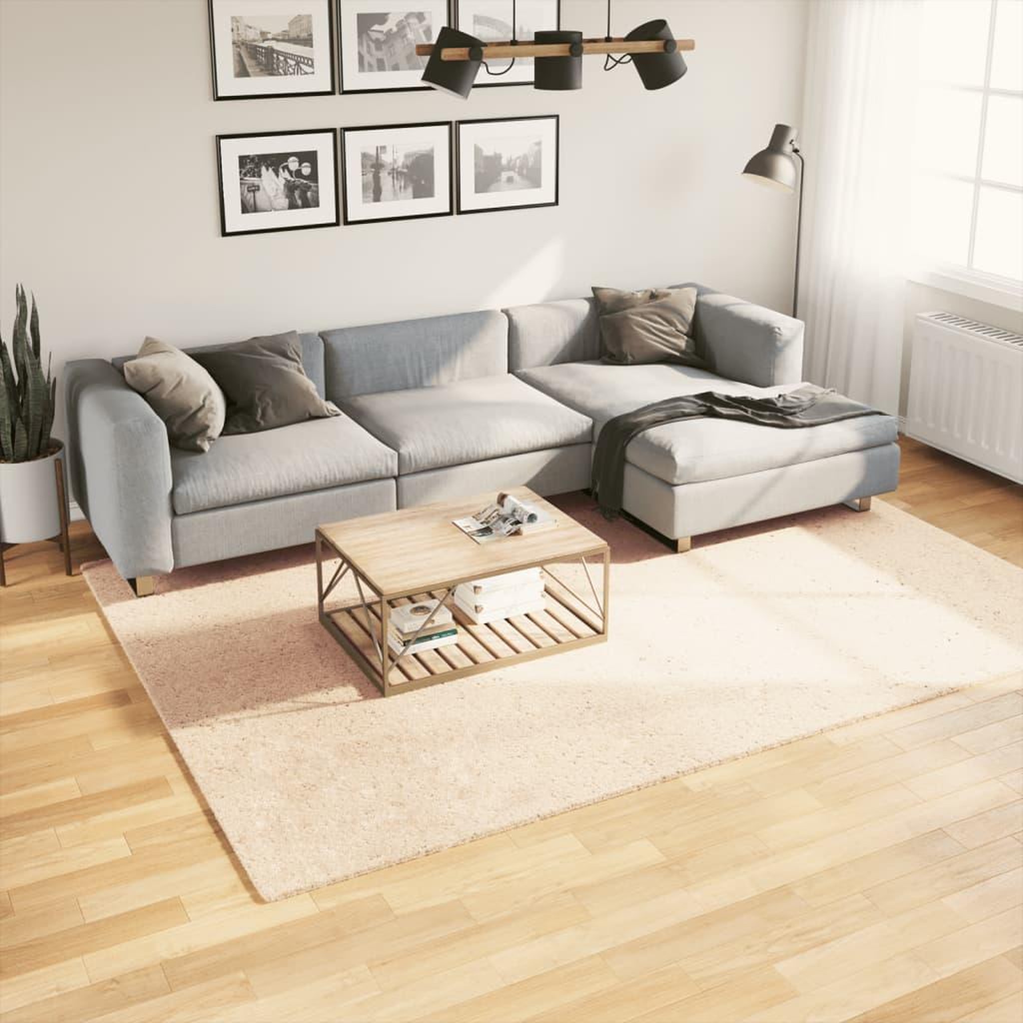 VIDAXL Tapis HUARTE a poils courts doux et lavable beige 200x280 cm